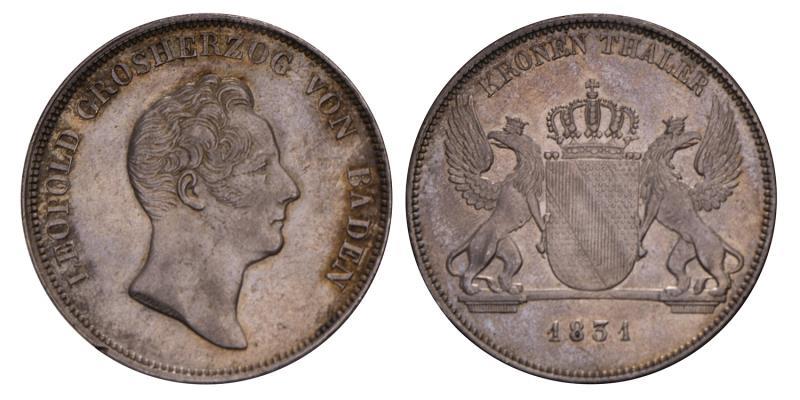 Germany. Baden. Leopold. Thaler. 1831.