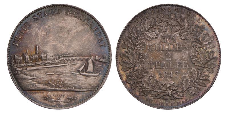 Germany. Frankfurt. Doppeltaler. 1843.