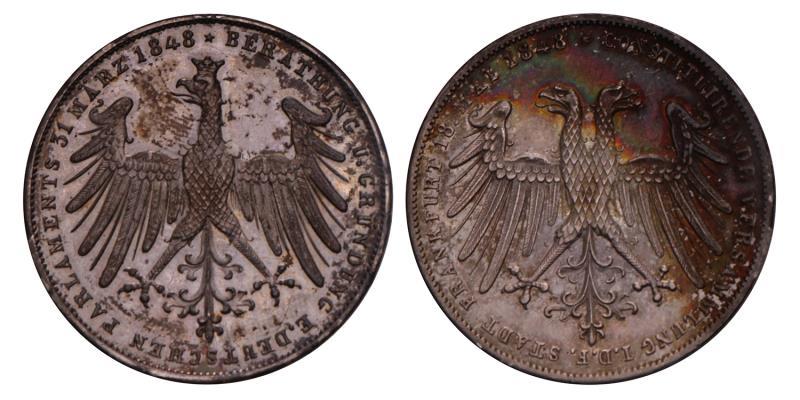 Germany. Frankfurt. 2 Gulden. 1848.
