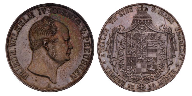 Germany. Prussia. Friedrich Wilhelm IV. 2 Thaler. 1854 A.