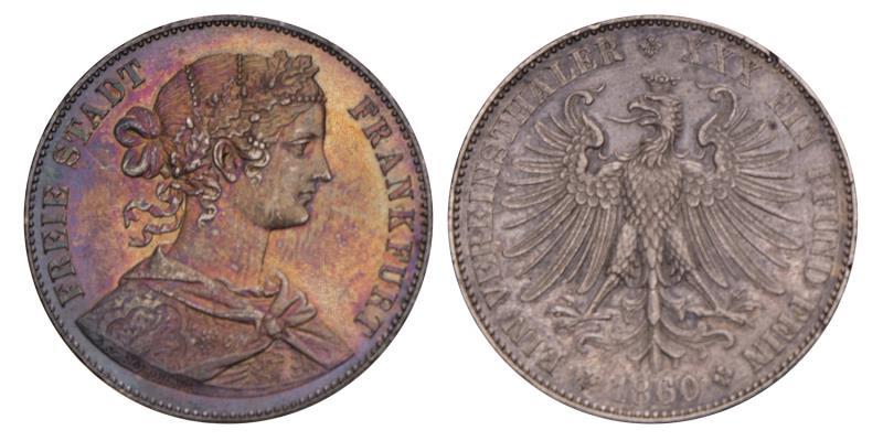 Germany. Frankfurt. Vereinsthaler. 1860.