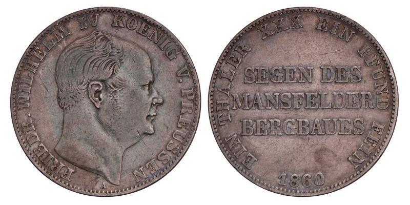 Germany. Prussia. Friedrich Wilhelm IV. Thaler. 1860 A.
