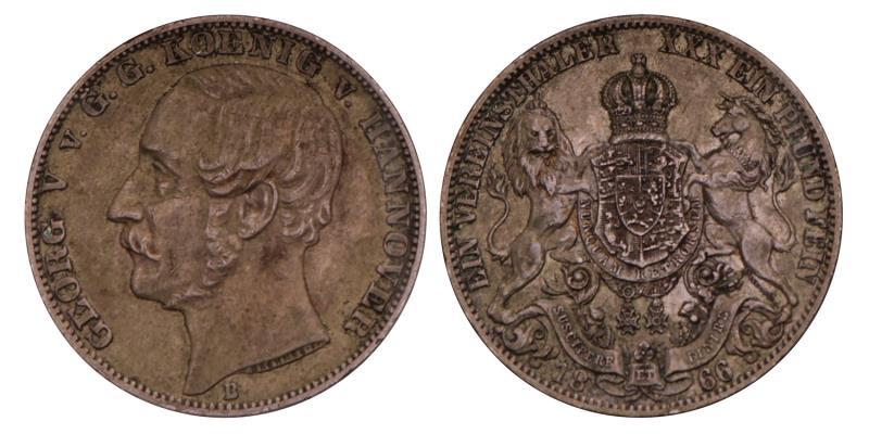 Germany. Hannover. George V. Thaler. 1866 B.