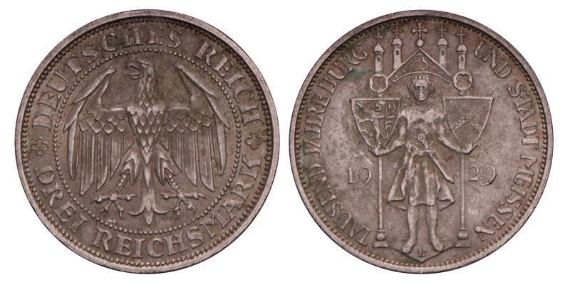 Germany. Weimar. 3 Mark. 1929 E.