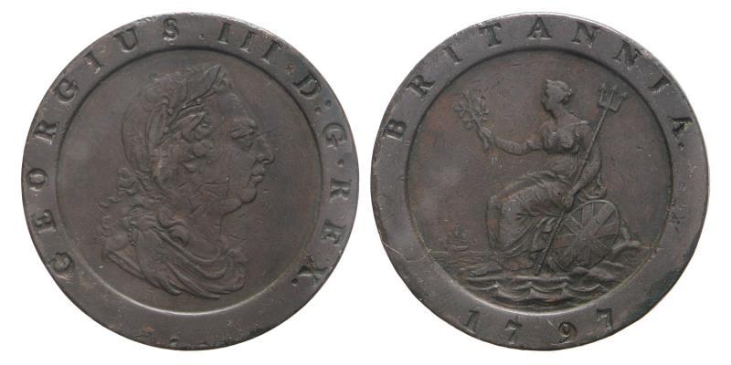 Great Britain. George III. 2 Pence. 1797.