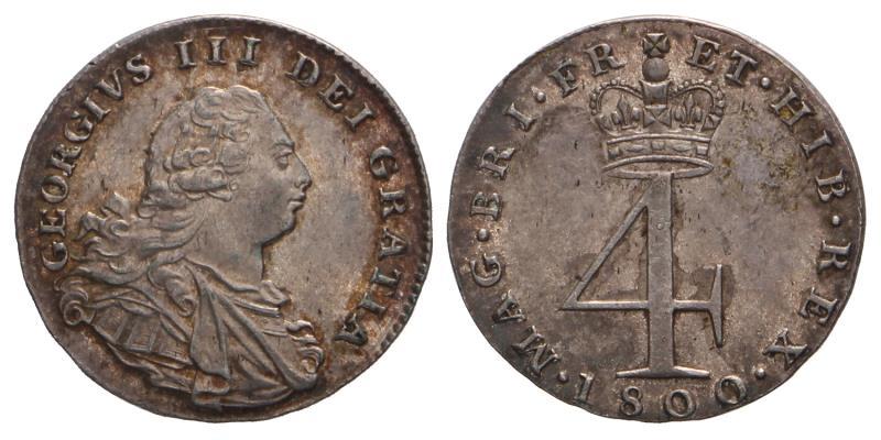 Great Britain. George III. 4 Pence. 1800.