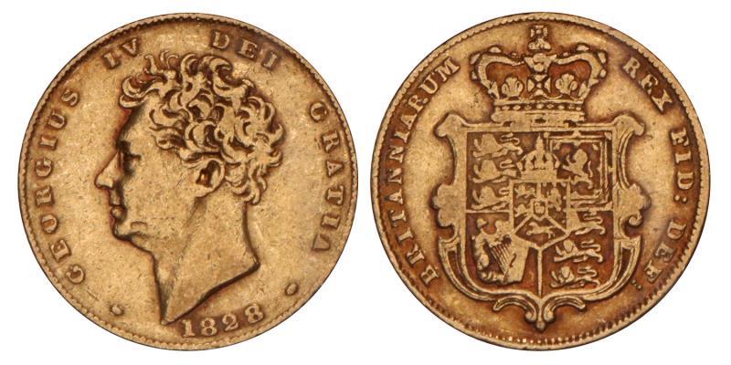 Great Britain. George IV. Half sovereign. 1828.