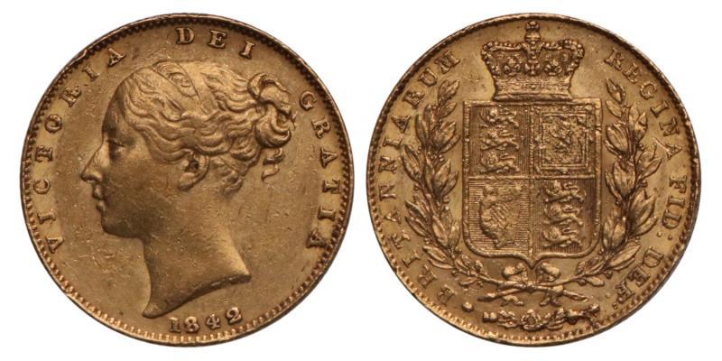 Great Britain. Victoria. Sovereign. 1842.