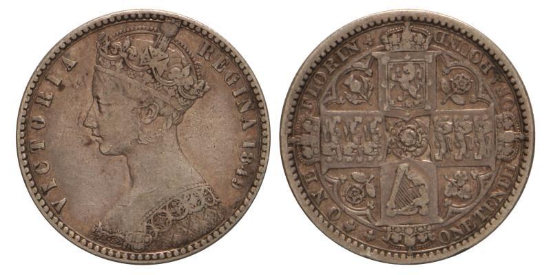 Great Britain. Victoria. 1 Florin. 1849.