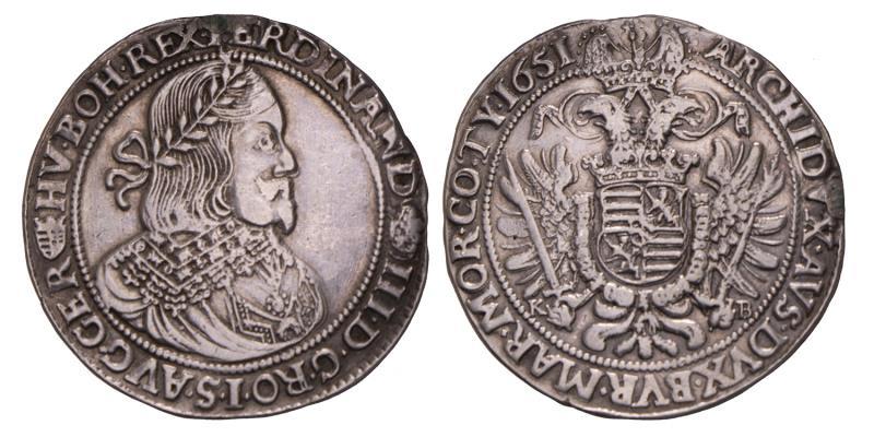 Hungary. Ferdinand III. Thaler. 1651 Kremnitz.
