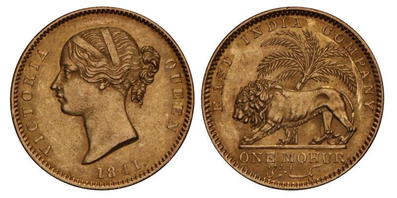 India. Victoria. One Mohur. 1841.