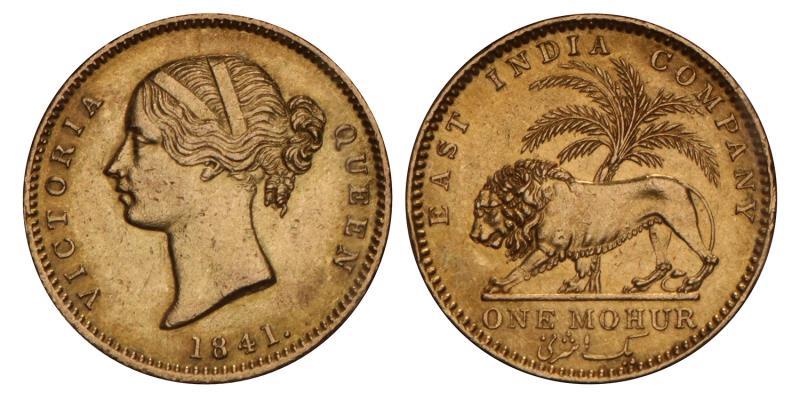 India. Victoria. One Mohur. 1841.