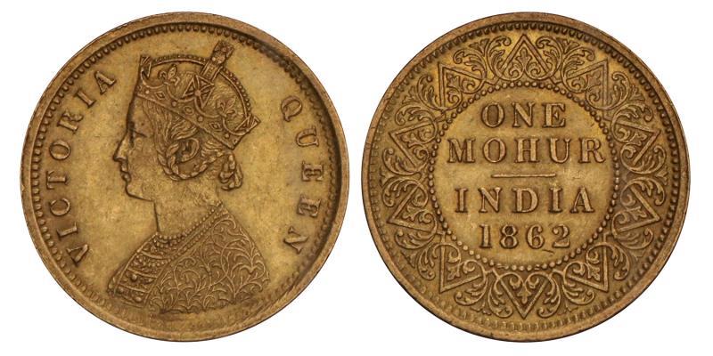 India. Victoria. One Mohur. 1862.