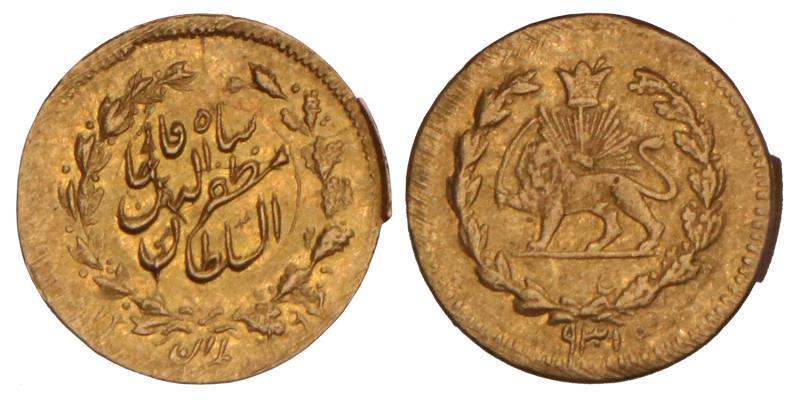 Iran. Mazaffar-al-din Shah. 2000 Dinars. AH 9301.