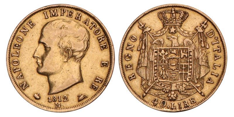 Italy. Napoleon. 40 Lire. 1812 M.