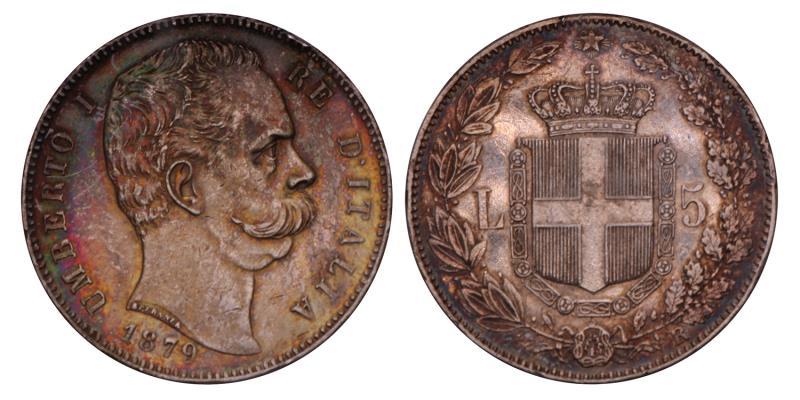 Italy. Humberto I. 5 Lire. 1879.