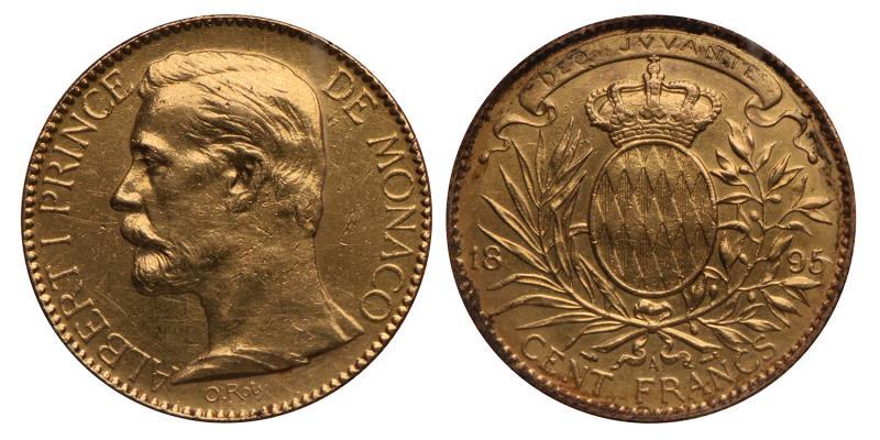 Monaco. Albert. 100 Francs. 1895 A.
