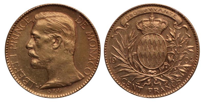 Monaco. Albert. 100 Francs. 1904 A.