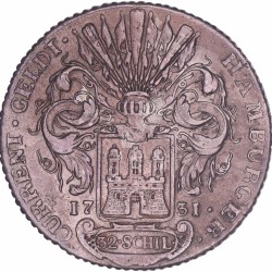 German states. Hamburg. Karl VI. 32 Schilling. 1731 IHL.