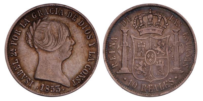 Spain. Isabell II. 10 Reales. 1853.