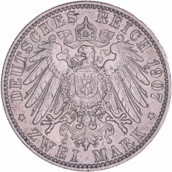 German states. Hamburg. 2 Mark. 1907 J.