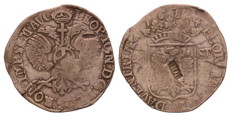 28 stuiver Deventer met klop Holland 1684. Fraai.