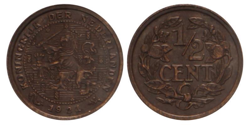 ½ Cent Wilhelmina 1921. FDC -.