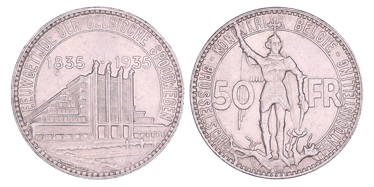 Belgium. Leopold III.  50 Francs. 1935.