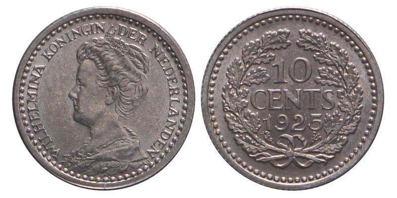 10 Cent Wilhelmina 1925. FDC.