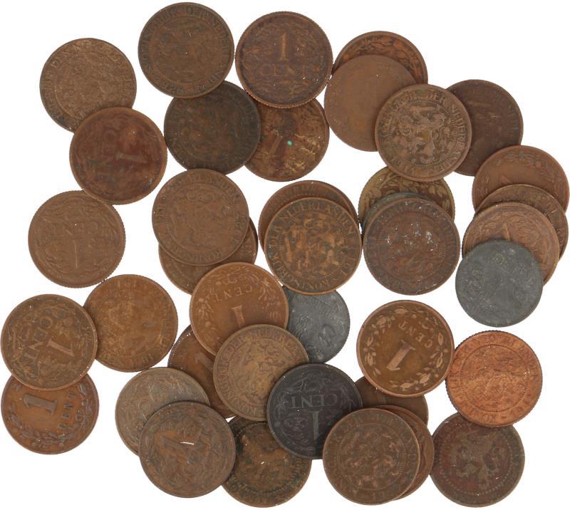 Lot: 43x 1 Cent.