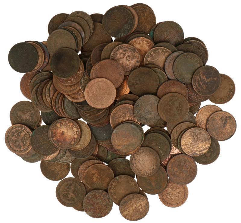 Lot: (184x) 2½ Cent Willem III en Wilhelmina.