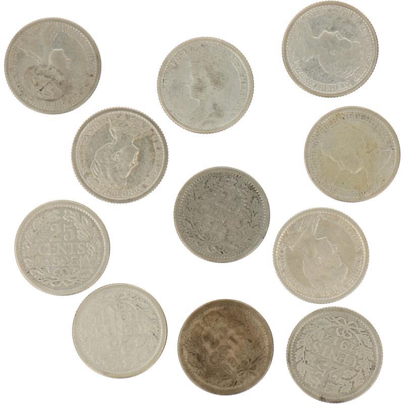 Lot: 11x 25 Cent.