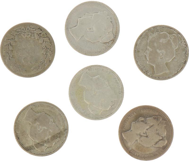 Lot: 6x 25 Cent.