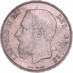 Belgium. Leopold II. 5 Francs. 1870.