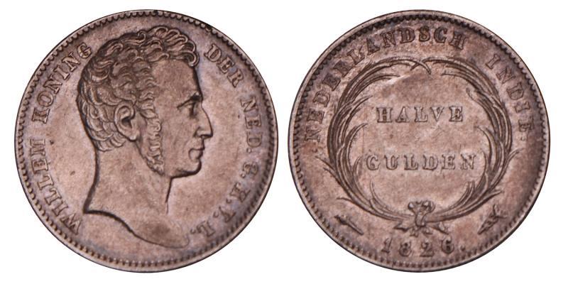Halve Gulden Willem I 1826. Zeer Fraai.