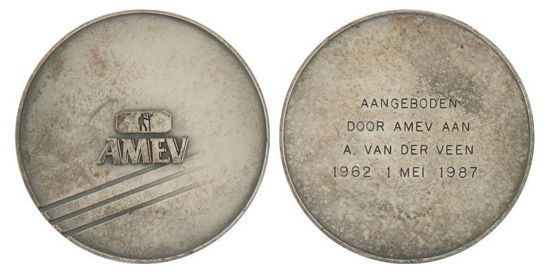 Erepenning verleend door verzekeringsmaatschappij AMEV. 1987.