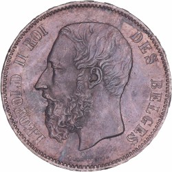 Belgium. Leopold II. 5 Francs. 1870.