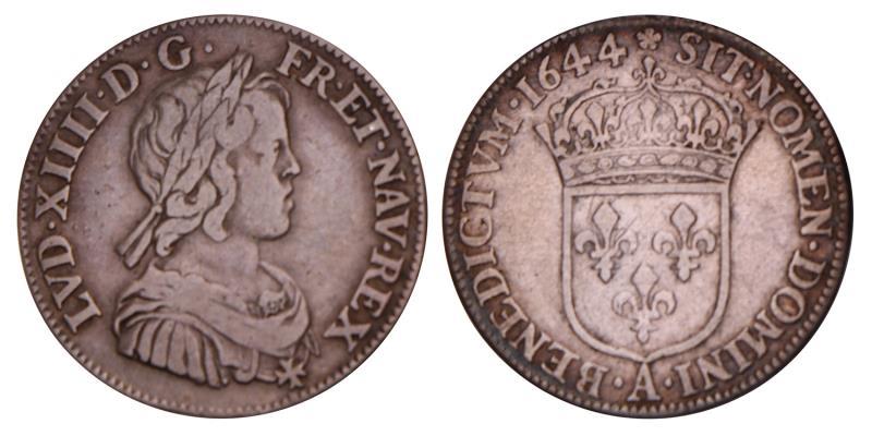 France. Louis XIV. ¼ Ecu. 1644 A.