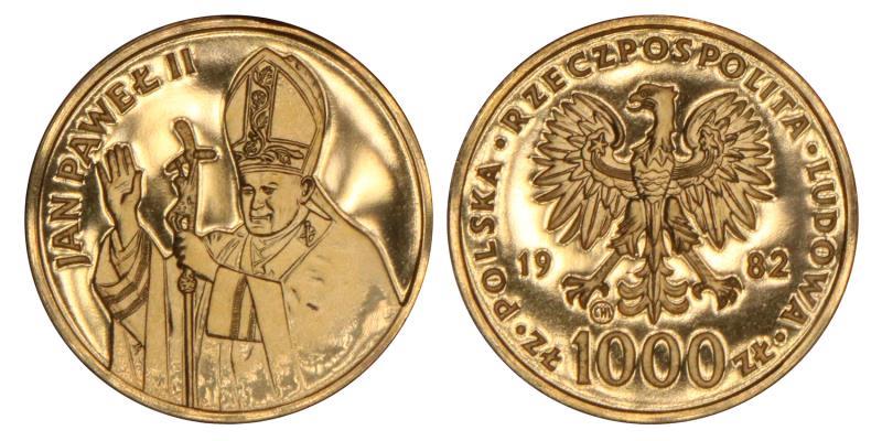 Poland. Jan Pawel II. 1000 Zlotych. 1982.