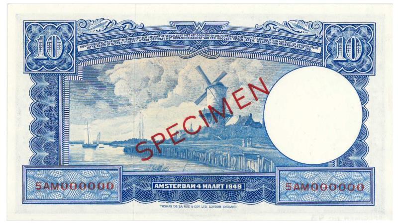 Nederland. 10 gulden. Bankbiljet. Type 1949. Willem I - UNC.