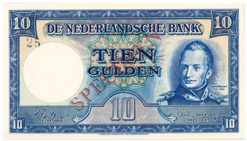 Nederland. 10 gulden. Bankbiljet. Type 1949. Willem I - UNC.