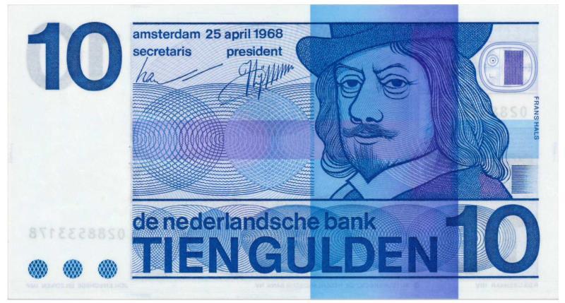 Nederland. 10 gulden. Bankbiljet. Type 1968. Frans Hals - UNC.