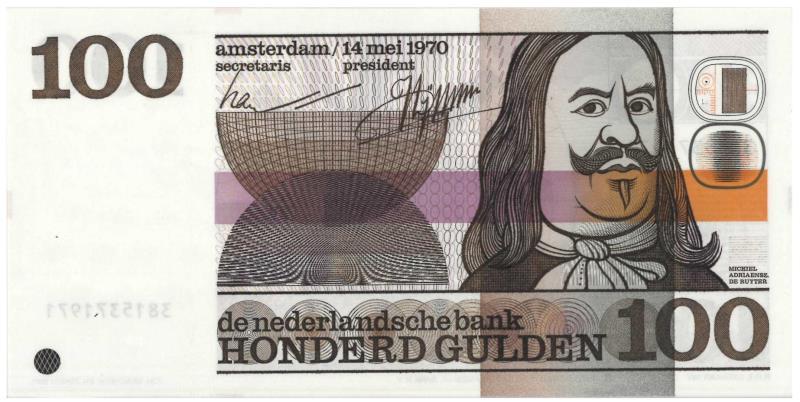 Nederland. 100 gulden. Bankbiljet. Type 1970. Michiel de Ruyter - UNC.