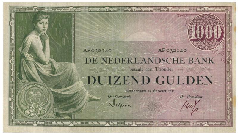 Nederland. 1000 gulden. Bankbiljet. Type 1926. Grietje Seel - Fraai.