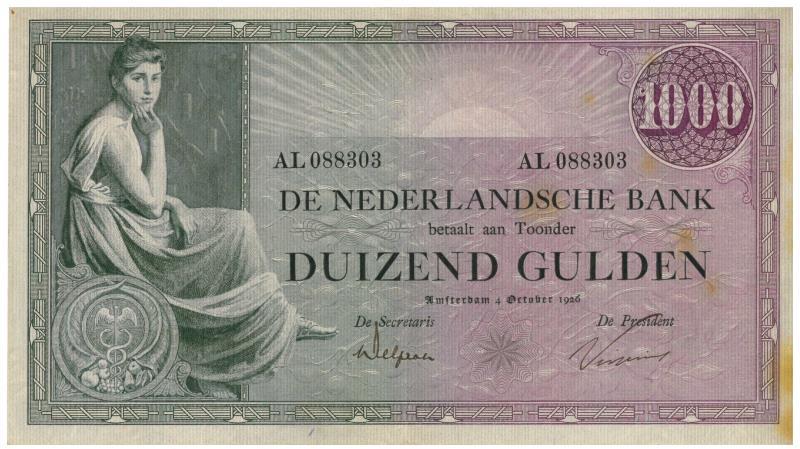 Nederland. 1000 gulden. Bankbiljet. Type 1926. Grietje Seel - Fraai.