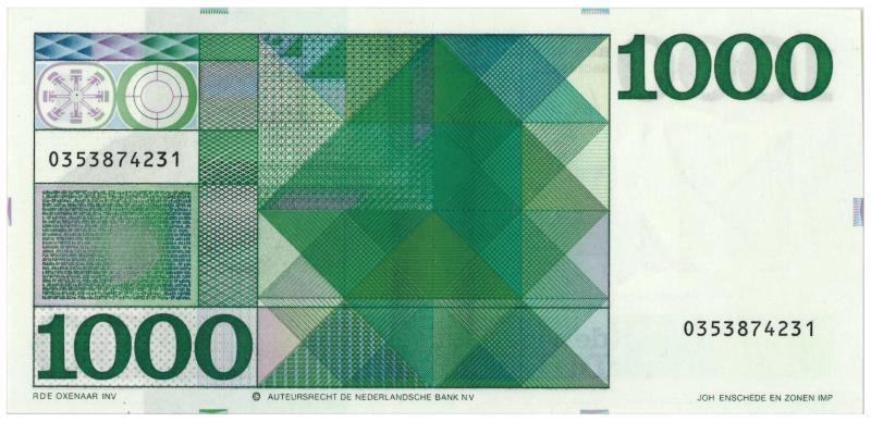 Nederland. 1000 gulden. Bankbiljet. Type 1972. Spinoza - UNC.