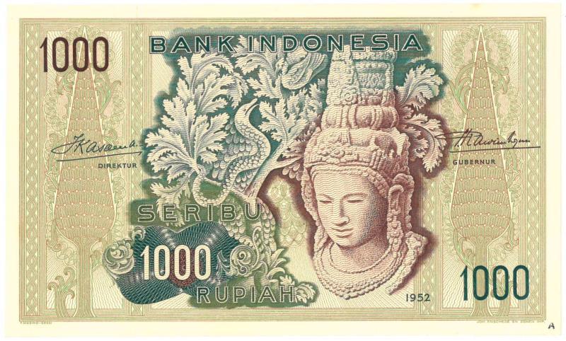 Indonesia. 1000 Rupiah. Proof. Type 1952. - UNC.