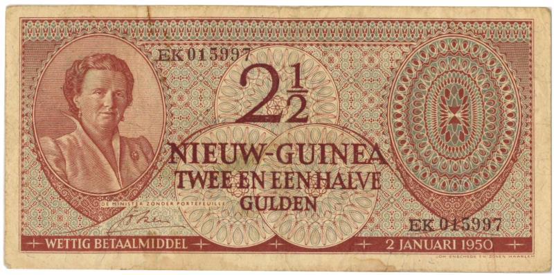 Nieuw-Guinea. 2 ½ gulden. Banknote. Type 1950. - Very fine.