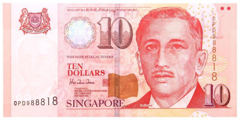 Singapore. 10 dollar. Banknote. Type 1999. - UNC.