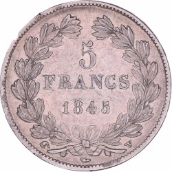 France. Louis Philippe I. 5 Francs. 1845 W.